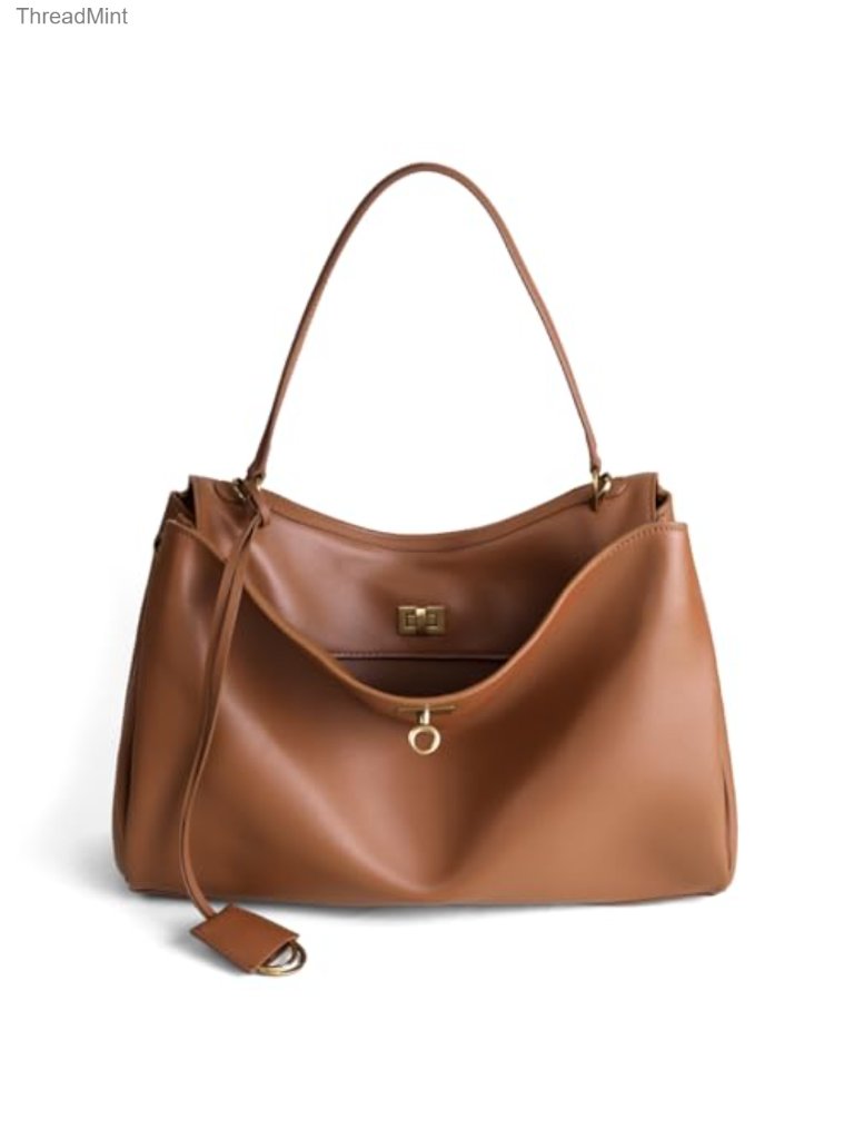 Genuine Leather Tote Bag For Women Soft Cowhide Shoulder Handbags Satchel Purse